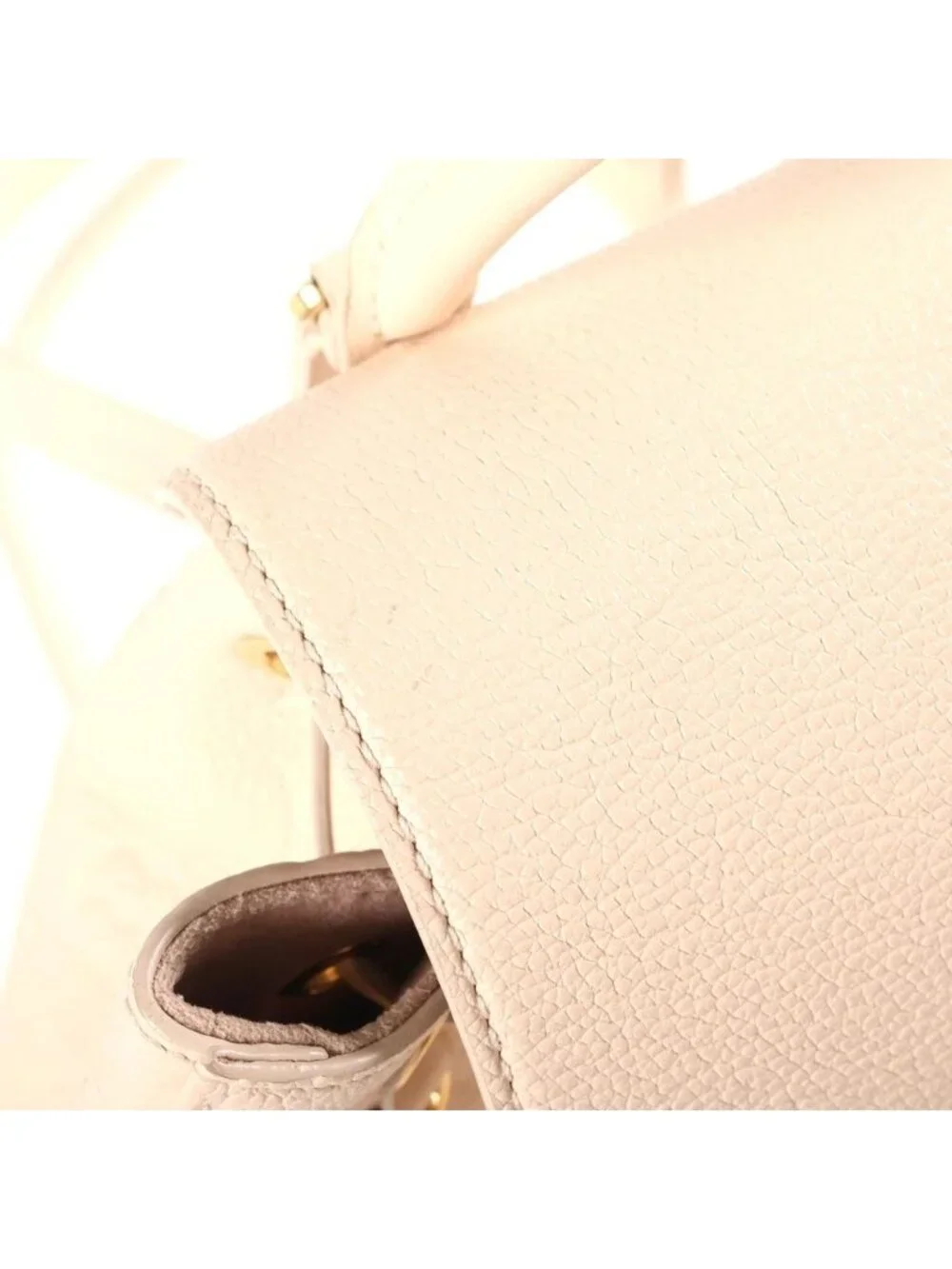 Louis Vuitton Monogram Empreinte Montsouris PM Cream Backpack Ivory Leather Gold